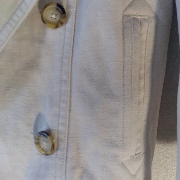 Vintage Gap Pea Coat Double Breasted Buckle Detail Front Pockets Soft Cream W M - Picture 4 of 15